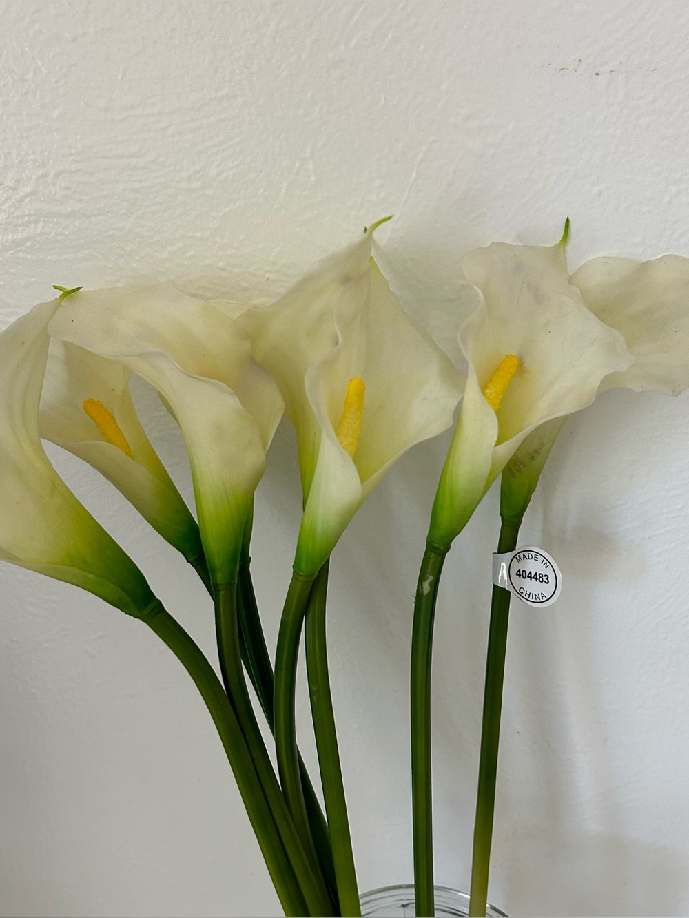 EUC - REAL TOUCH WHITE CALLA LILY FLOWER  – 8 STEMS 20” Tall
